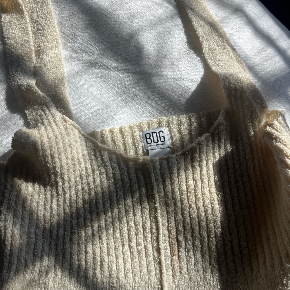 BDG Women's Cream Ribbed Sweater